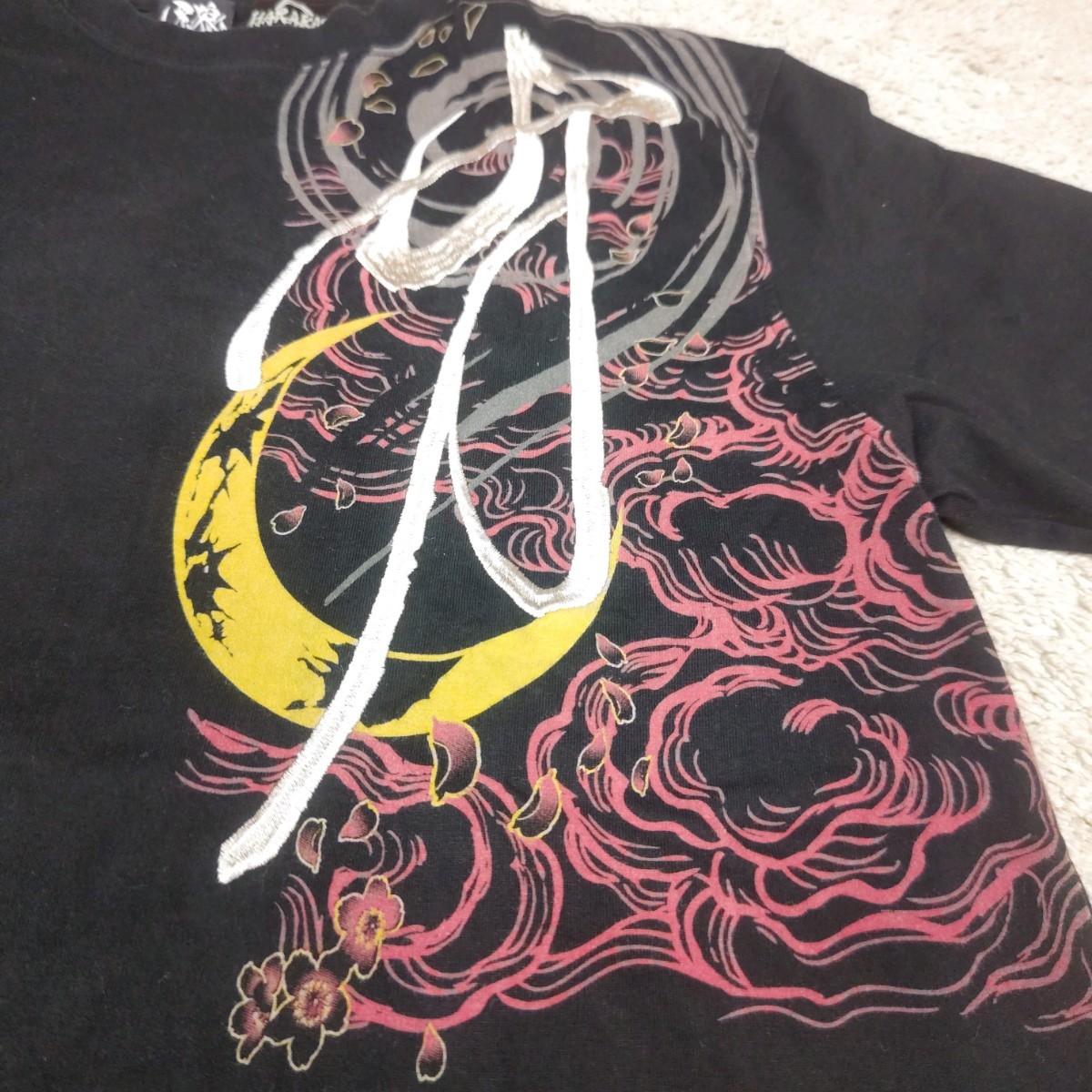 牙狼 GARO HARAKIRI 半袖 両面プリント 刺繍Tシャツ 黒 ブラック XXL 