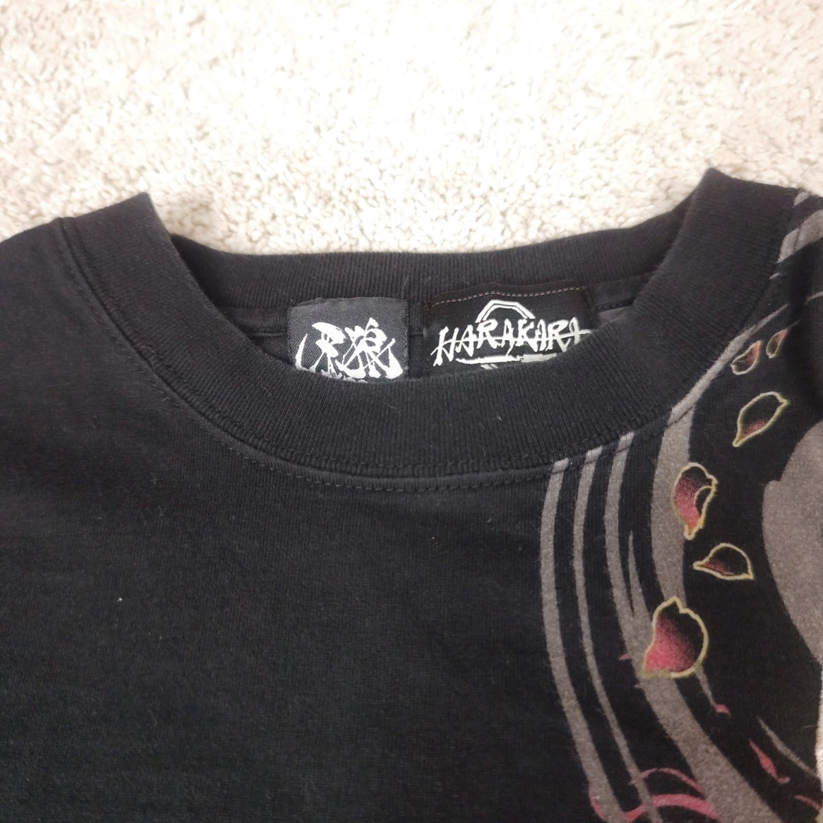 牙狼 GARO HARAKIRI 半袖 両面プリント 刺繍Tシャツ 黒 ブラック XXL 