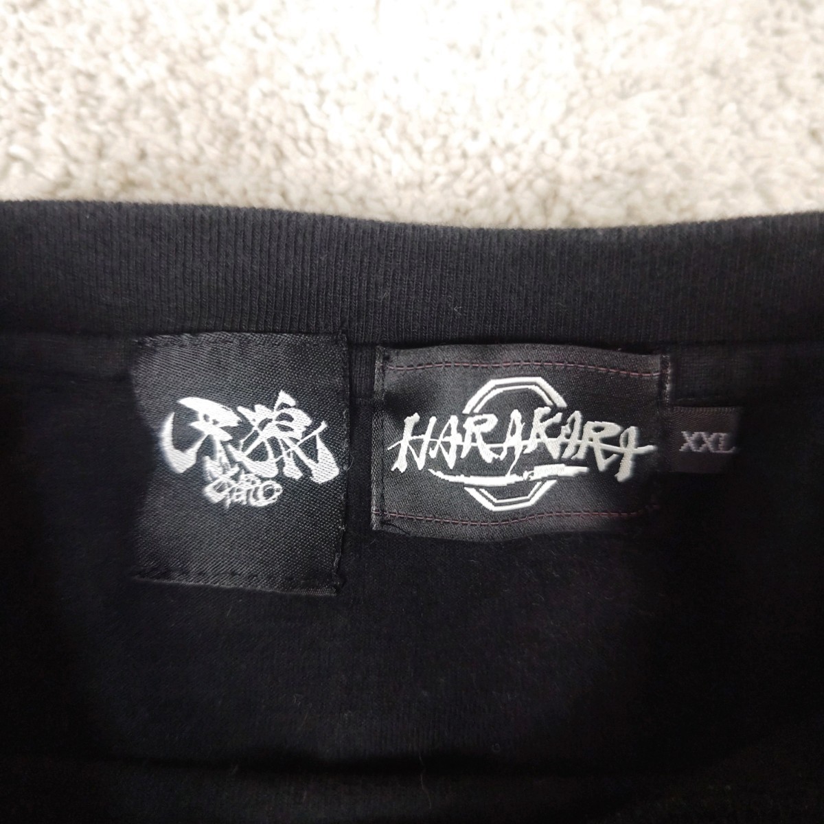 牙狼 GARO HARAKIRI 半袖 両面プリント 刺繍Tシャツ 黒 ブラック XXL 