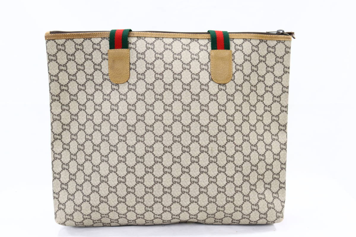 1円 GUCCI オールドグッチ シェリー GGプラス PVC レザー ショルダー 