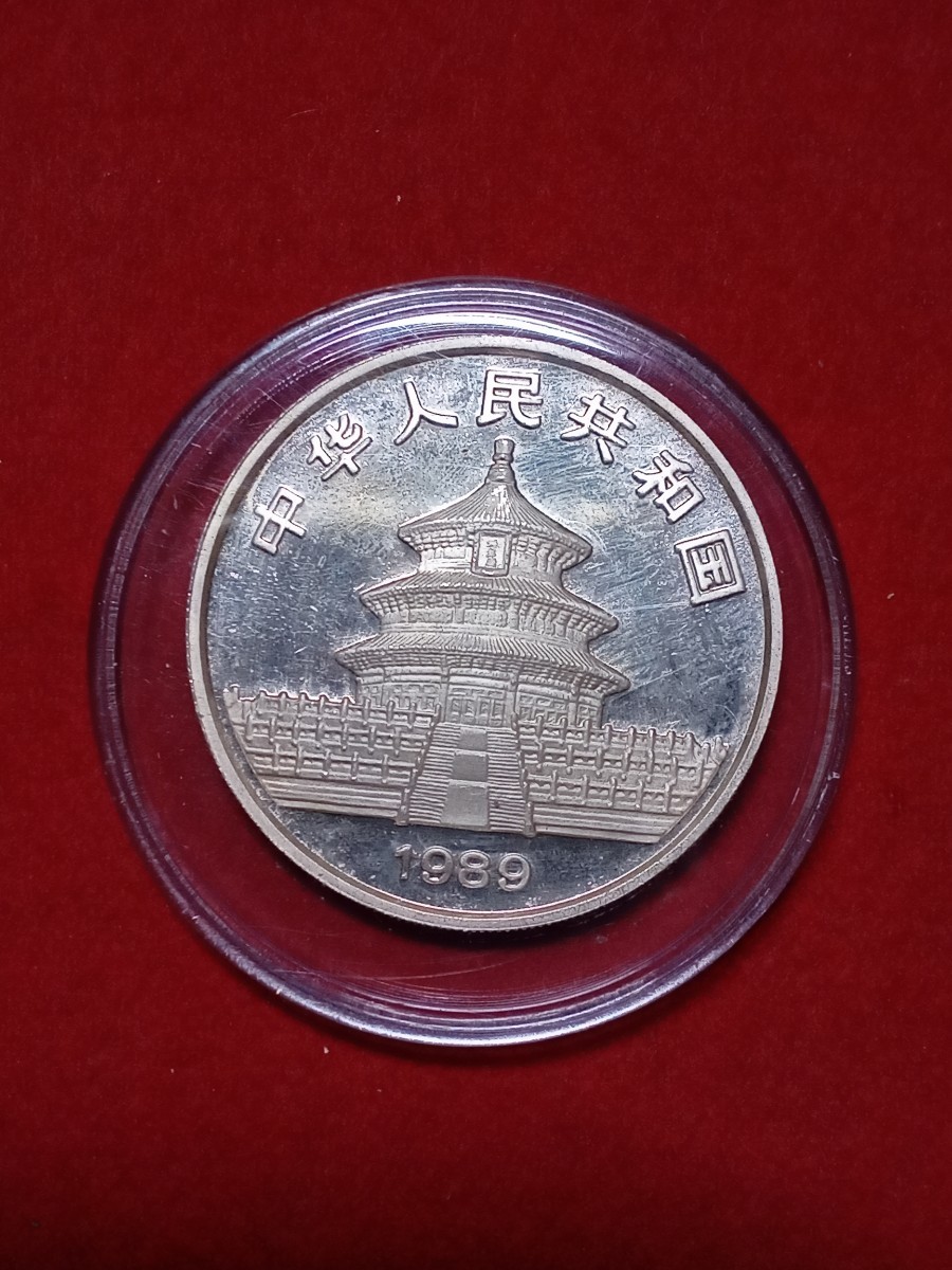 1989年 中国 パンダ10元銀貨 31.2グラム プラスチックケース入り