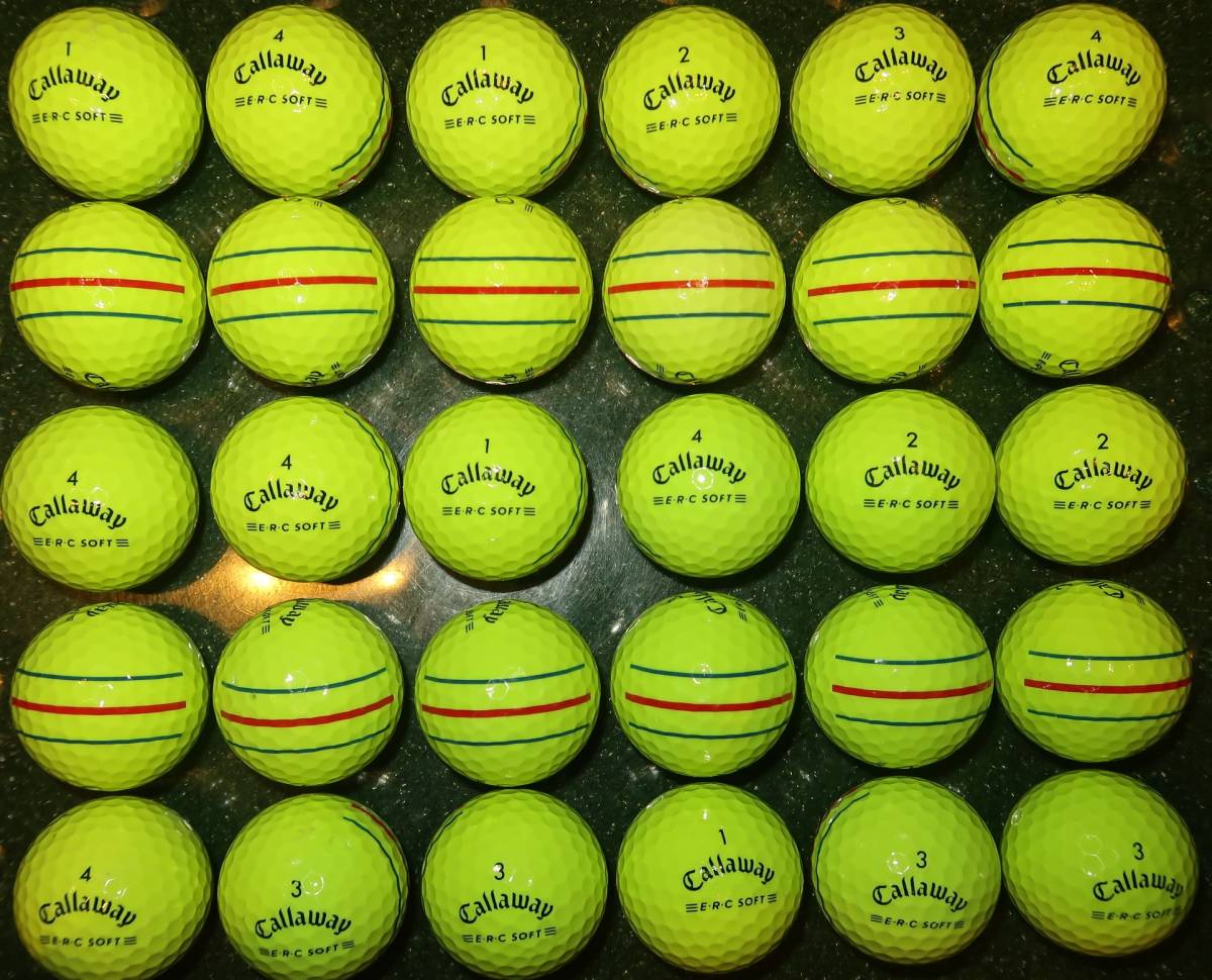 ロストボール　①CALLAWAY ERC SOFT トリプルトラック　イエロー　30個