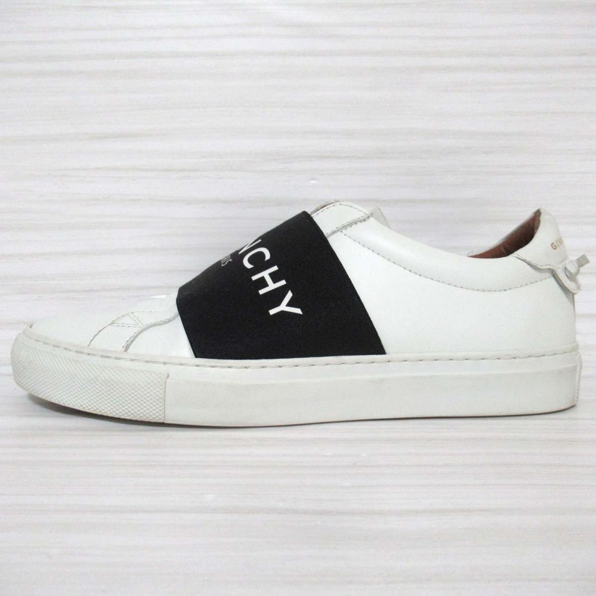 美品 GIVENCHY ジバンシー ジバンシイ ロゴテープ レザー スリッポン