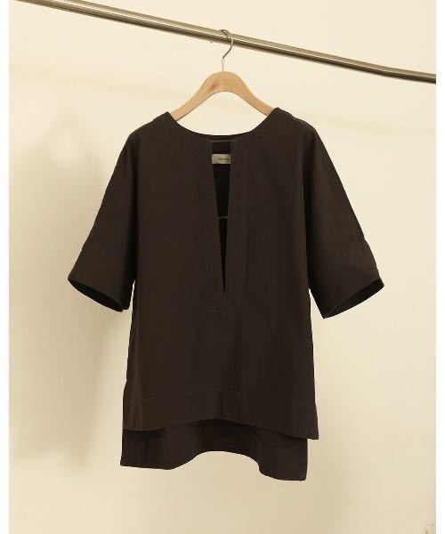 【美品】TODAYFUL コットンピケブラウス 定価14，300円 ダークグレー トップス カットソー スリット F