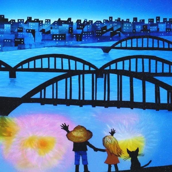 藤城清治　四季の詩　花火の想い出　直筆サイン　夏　保証書付 藤城清治 四季の詩 花火の想い出 直筆サイン 夏 保証書付 - メルカリ