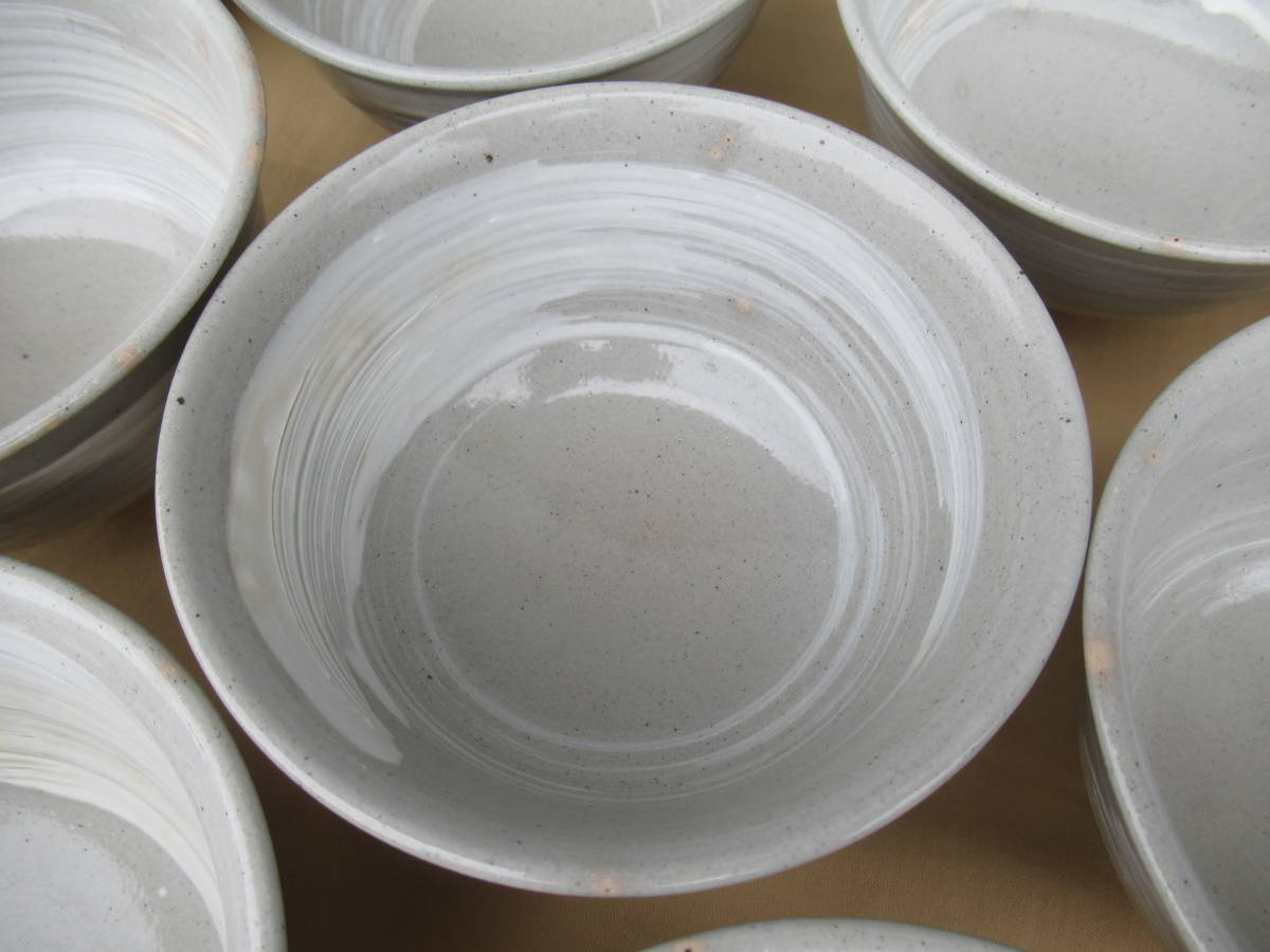 茶道具 膳所焼 淡海ぜぜ 茶碗 流れ釉抹茶碗 遠州七窯 共箱★美品★ 膳所焼 淡海ぜぜ 数茶碗 即決☆陽炎園 刷毛目 10客 共箱☆茶道具 2026