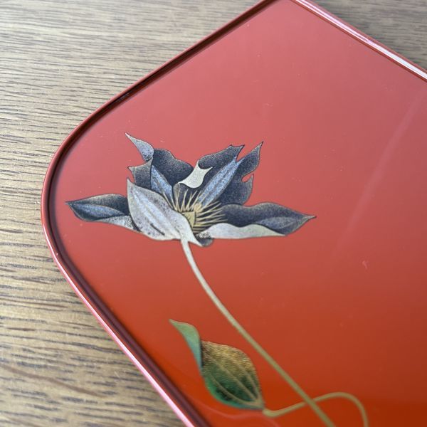 ヴィンテージ レトロ 輪島塗 銘々皿 5客 蒔絵 四季の草花 椿 桜