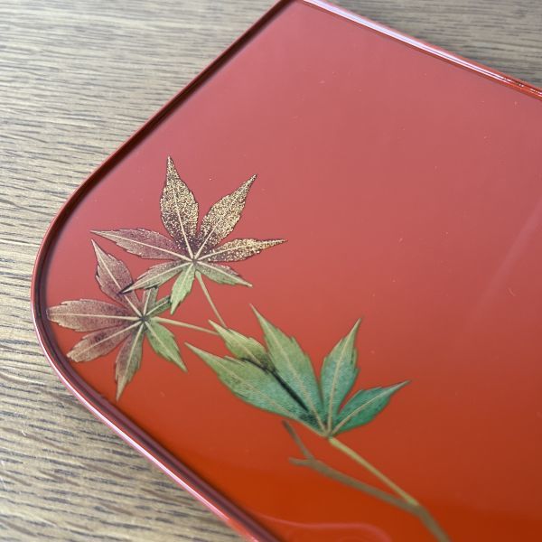 ヴィンテージ レトロ 輪島塗 銘々皿 5客 蒔絵 四季の草花 椿 桜