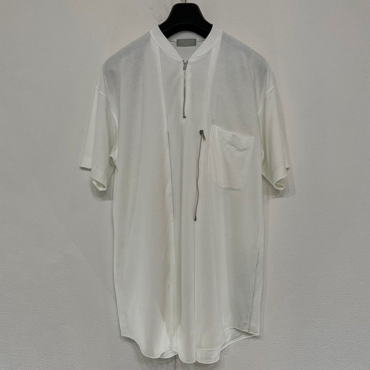 (1175) 希少 AD 1990 アーカイブ コムデギャルソン オム ダブル ジップ Tシャツ ホワイト ZIP TEE COMME des GARCONS HOMME