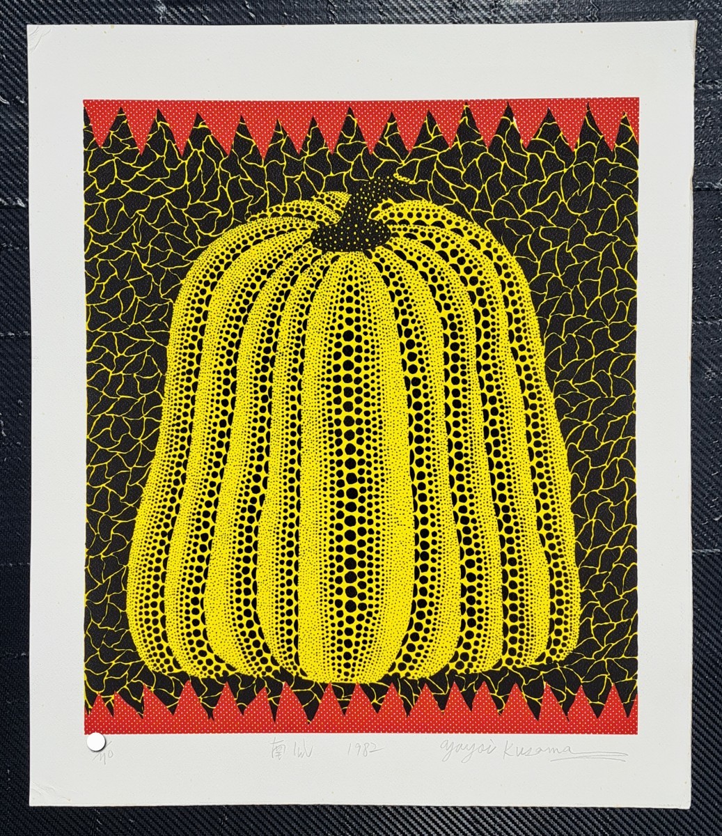 草間彌生版画かぼちゃ直筆サイン送料込み#奈良美智#村上隆 【模写