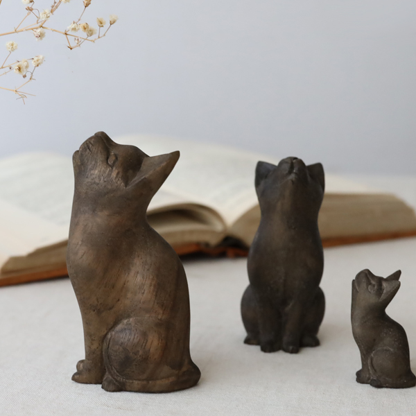 夏しつらえSALE 5匹セット 天然無垢ウッド 手彫り木彫りART