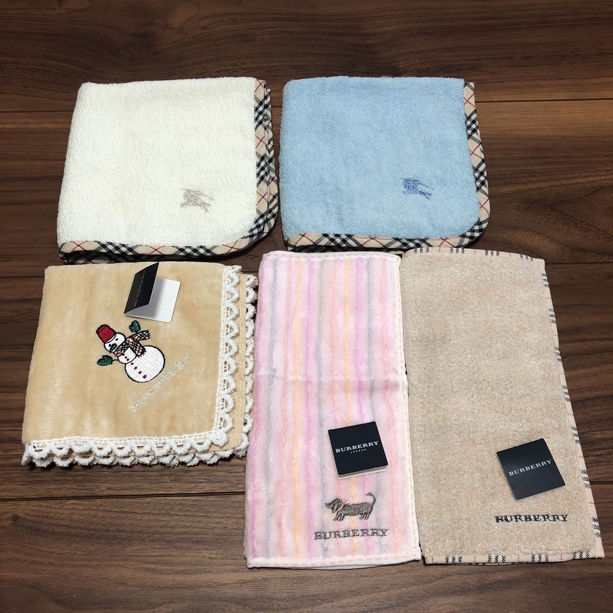 BURBERRY タオルハンカチ 5枚セット BURBERRY タオルハンカチ 5枚