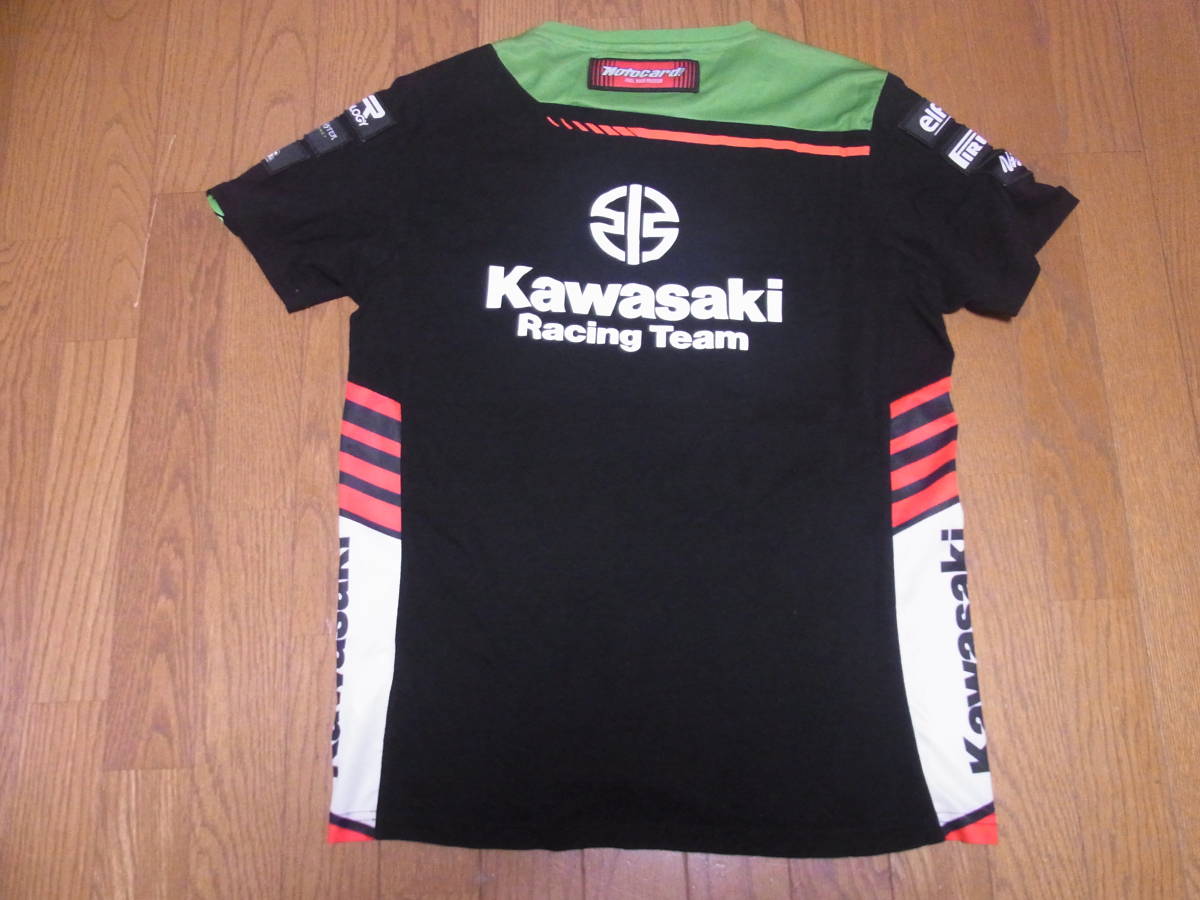 シャツ カワサキ レーシング ロゴ Kawasaki カワサキ ロゴ刺繍 バック 