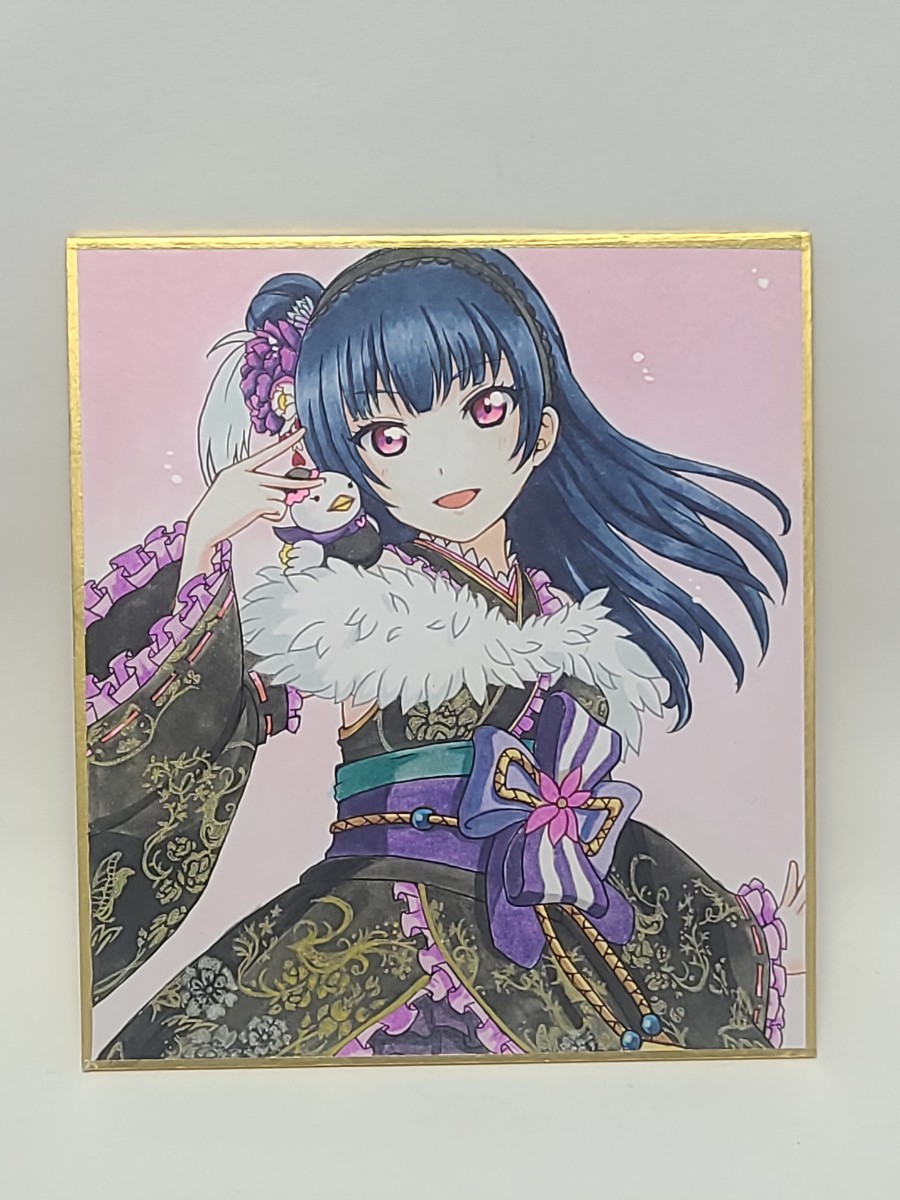 鐵大和 手描きイラスト色紙 善子 津島善子（ヨハネ）手描きイラスト ミニ色紙 同人 ラブライブ