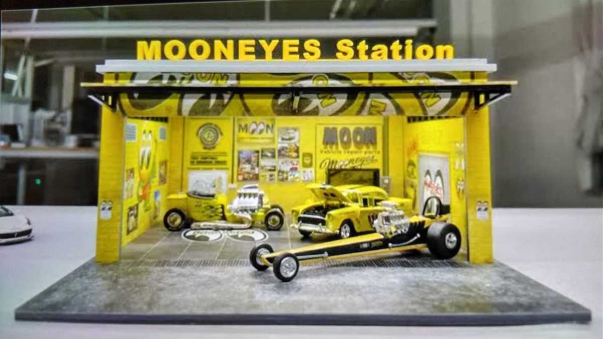 ムーンアイズ 1/64 ジオラマ moon eyes 1:64 ガレージ LED照明 有 ／検