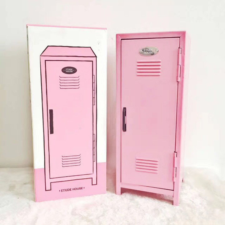 ディープピンク エチュードハウス 化粧品 小物 文房具 入れ 高さ約27.5cm 卓上ミニロッカー 収納 ロッカー 韓国雑貨