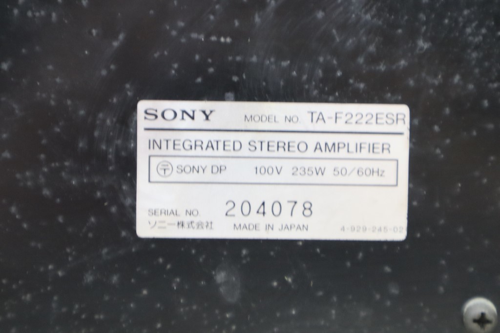 ▲ |プリメインアンプ プリアンプ|SONY ソニー TA-F222ESR ブラック|オーディオ 機器 音響 機器 1989年 ジャンク 現状販売■N7222 プリメインアンプ SONY ソニー @59866 TA-1120A 現状品