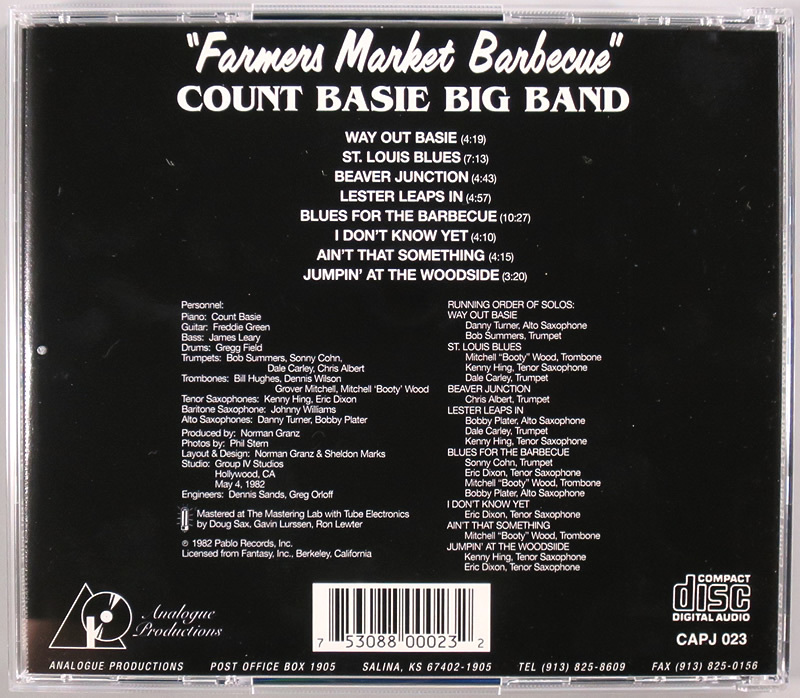 GOLD CD) Count Basie Big Band 『Farmer's Market Barbecue』 輸入盤