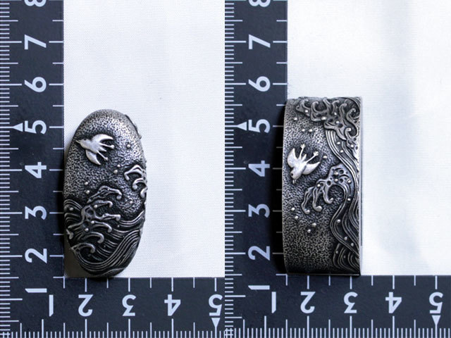 新品 縁頭 薩摩波千鳥図 K-033-2BR2 薩摩波千鳥図 新品 縁