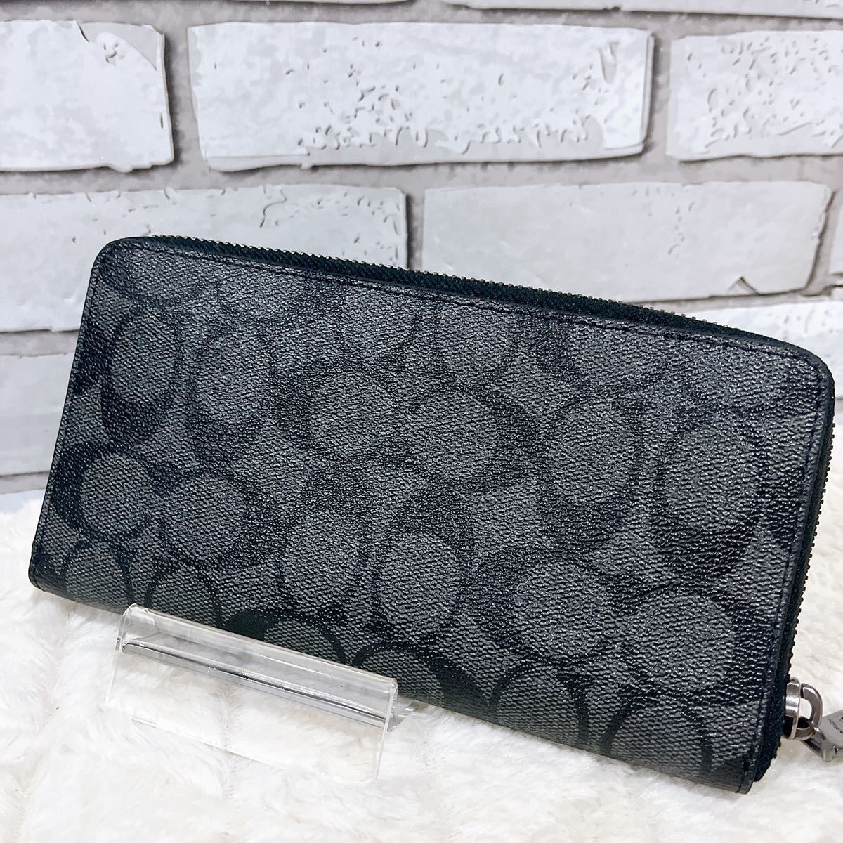 COACH コーチ 財布 長財布 シグネチャー カードケース 小銭入れ ラウンドファスナー