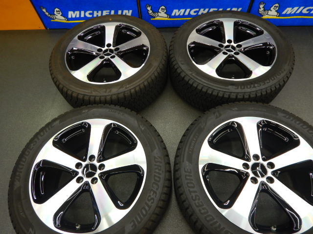 １オーナー。GLC43外し。GLC(X253)純正　５スポーク　8J-19+38　5-112　２０２１年　４０週製造　ブリザック　DM-V3　235/55-19　９分山。