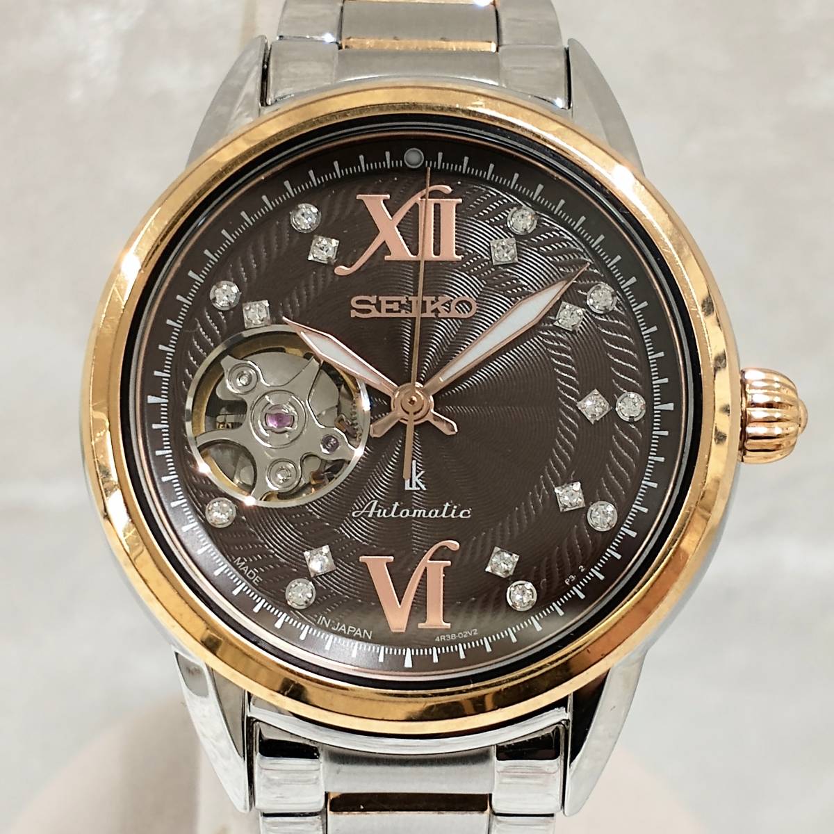 SEIKO セイコー ルキア 自動巻 スケルトン 4R38-01W0 レディース 