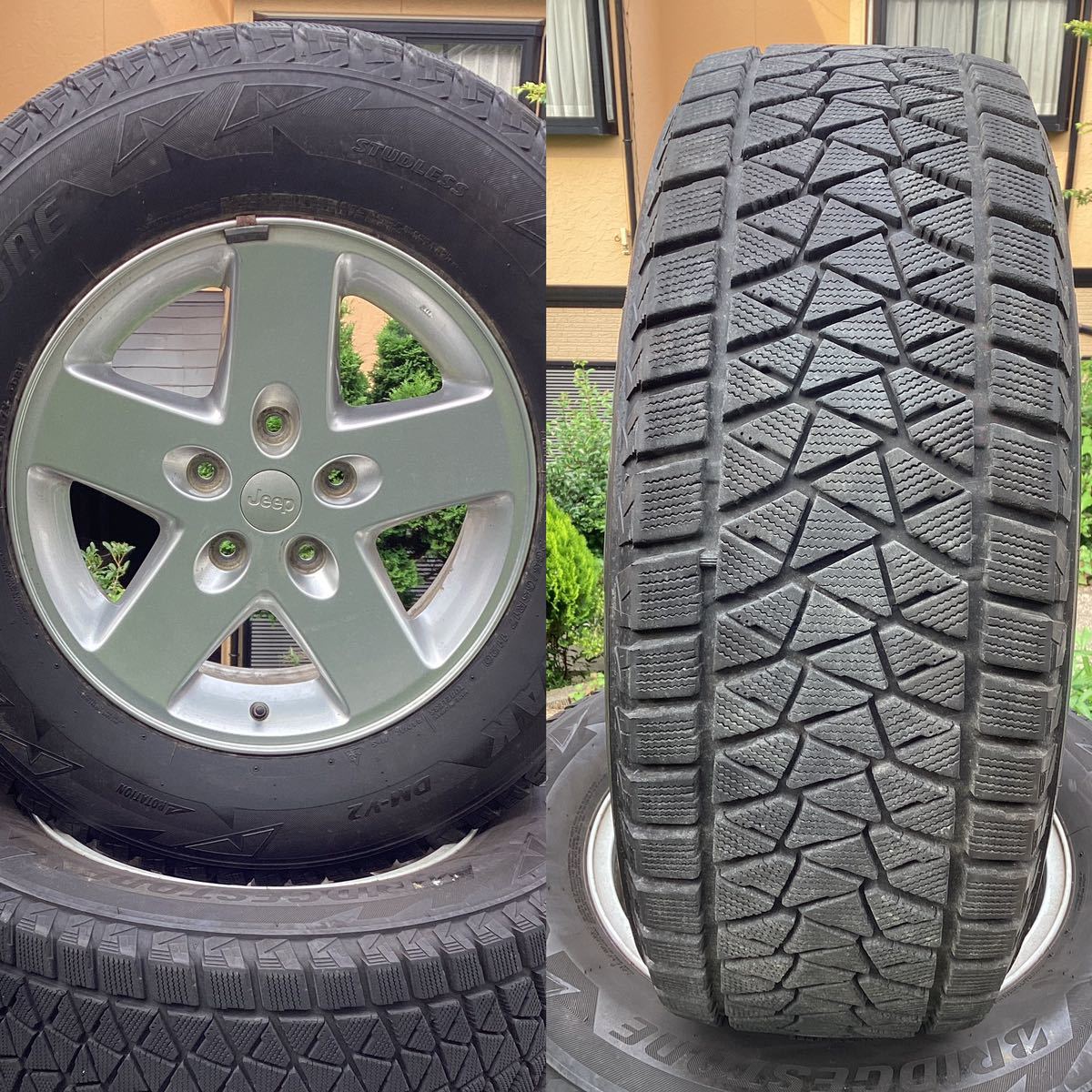 ジープラングラー 純正AW スタッドレス4本SET BSブリザック 245/75R17 