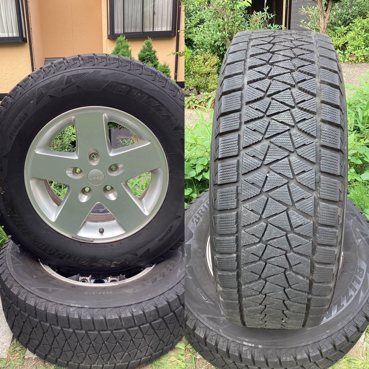 ジープラングラー 純正AW スタッドレス4本SET BSブリザック 245/75R17 