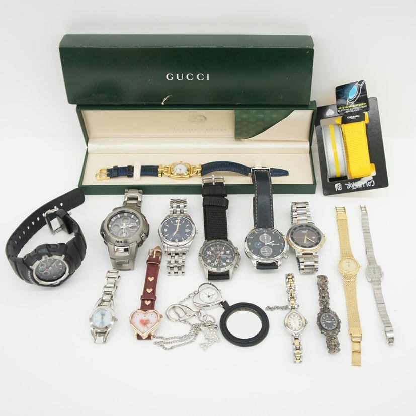 1円【ジャンク】 /時計 まとめて 15点セット1 SEIKO CASIO RADO GUCCI等/75