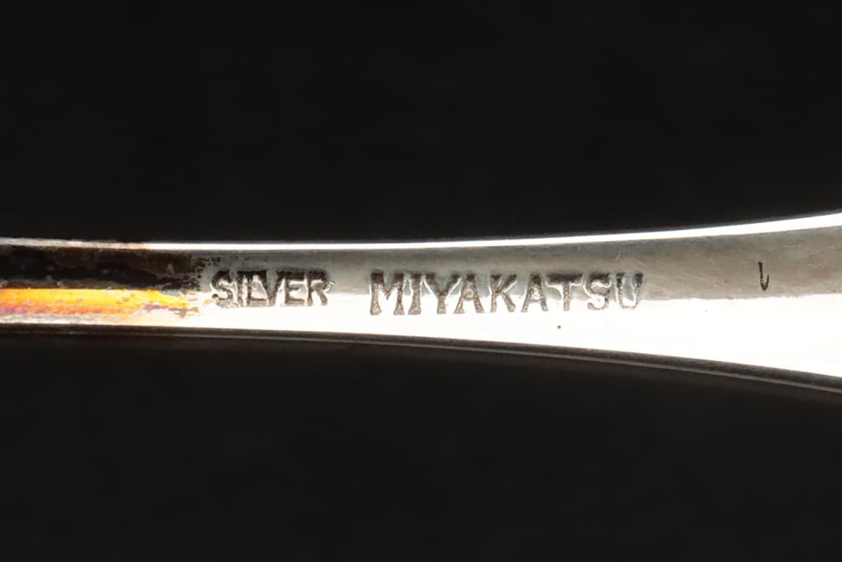 EK390 【サクラ印/宮勝製】純銀スプーン・銀製スプーン 三種六本 総重