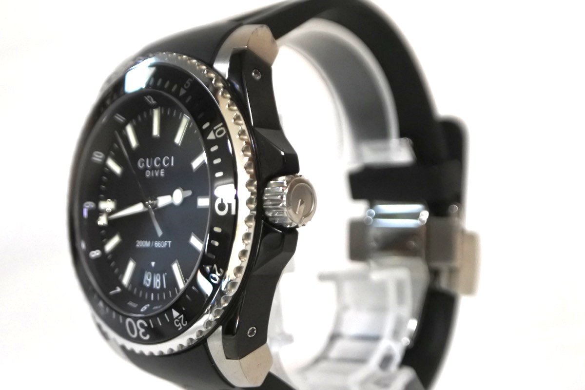1円○極美品○グッチ○136.2 DIVE ダイブ○腕時計○ブラック
