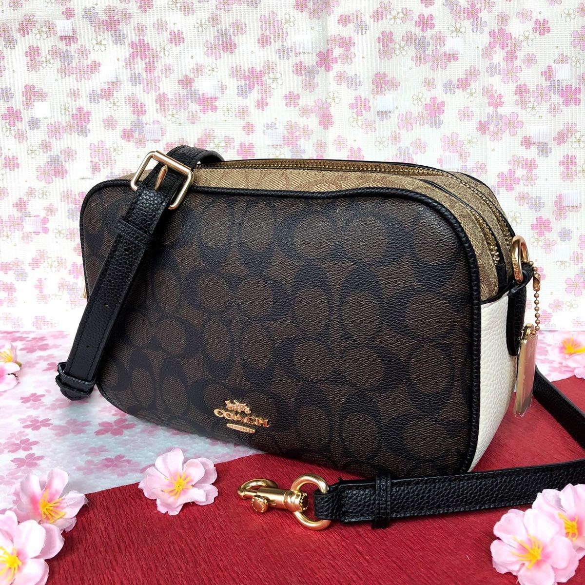 は*な様 COACH シグネチャー ショルダーバッグ ブラウン COACH コーチ ショルダーバック シグネチャー ブラウンマルチ 新品