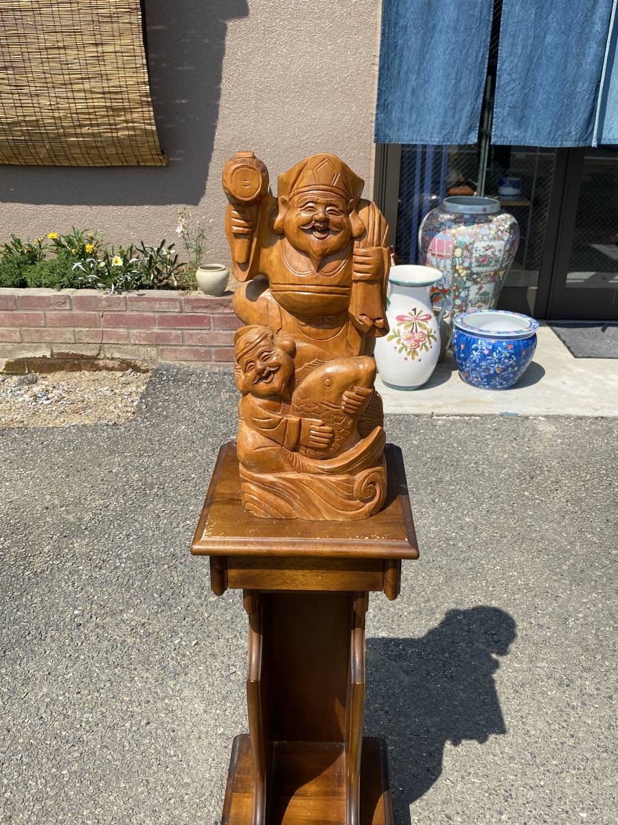 七福神 恵比寿 置物 陶器製 恵比寿様 面 縁起物 置物 七福神 美術品