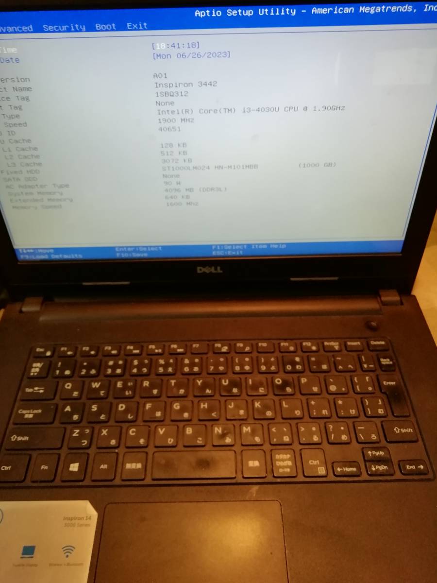 23062859　 DELL　Inspiron14　Win10/Core i3-4030U