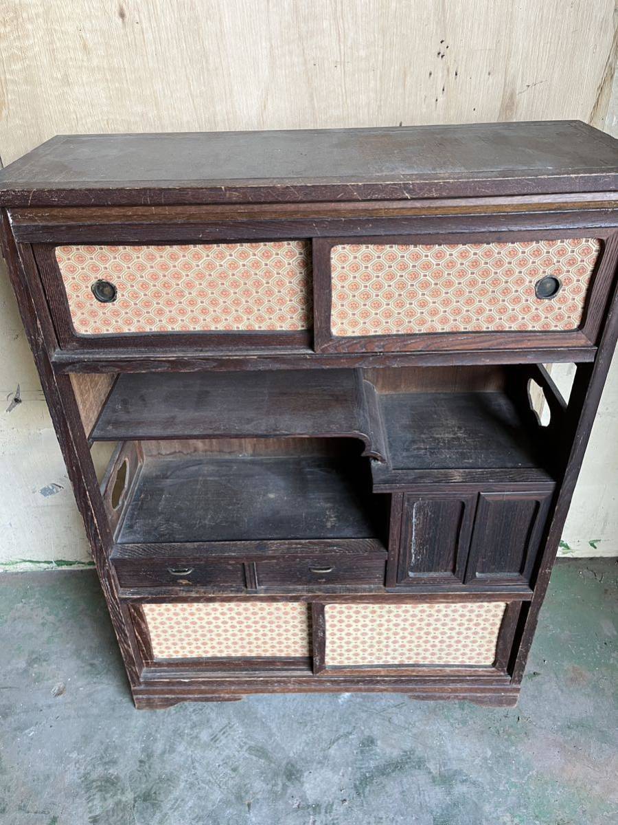昭和レトロ 水屋箪笥 茶箪笥 飾り棚 食器棚 時代箪笥 和家具 古民家