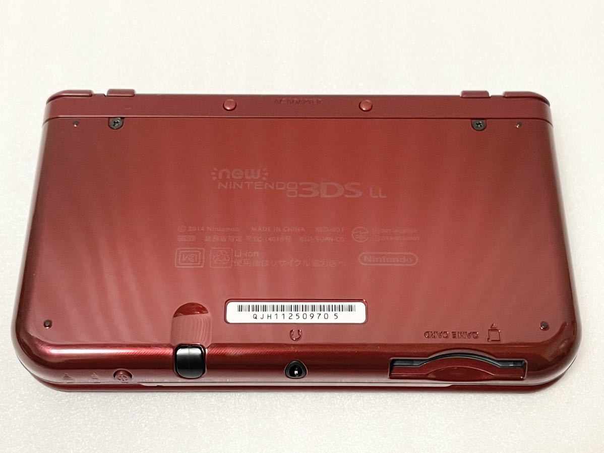 13【中古 1円】new Nintendo 3DS LL 本体 メタリックレッド  