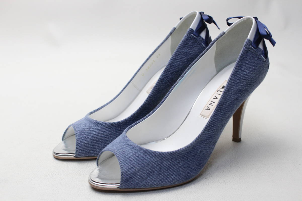 61■DIANA ダイアナ オープントゥパンプス(23ｃｍ)美品