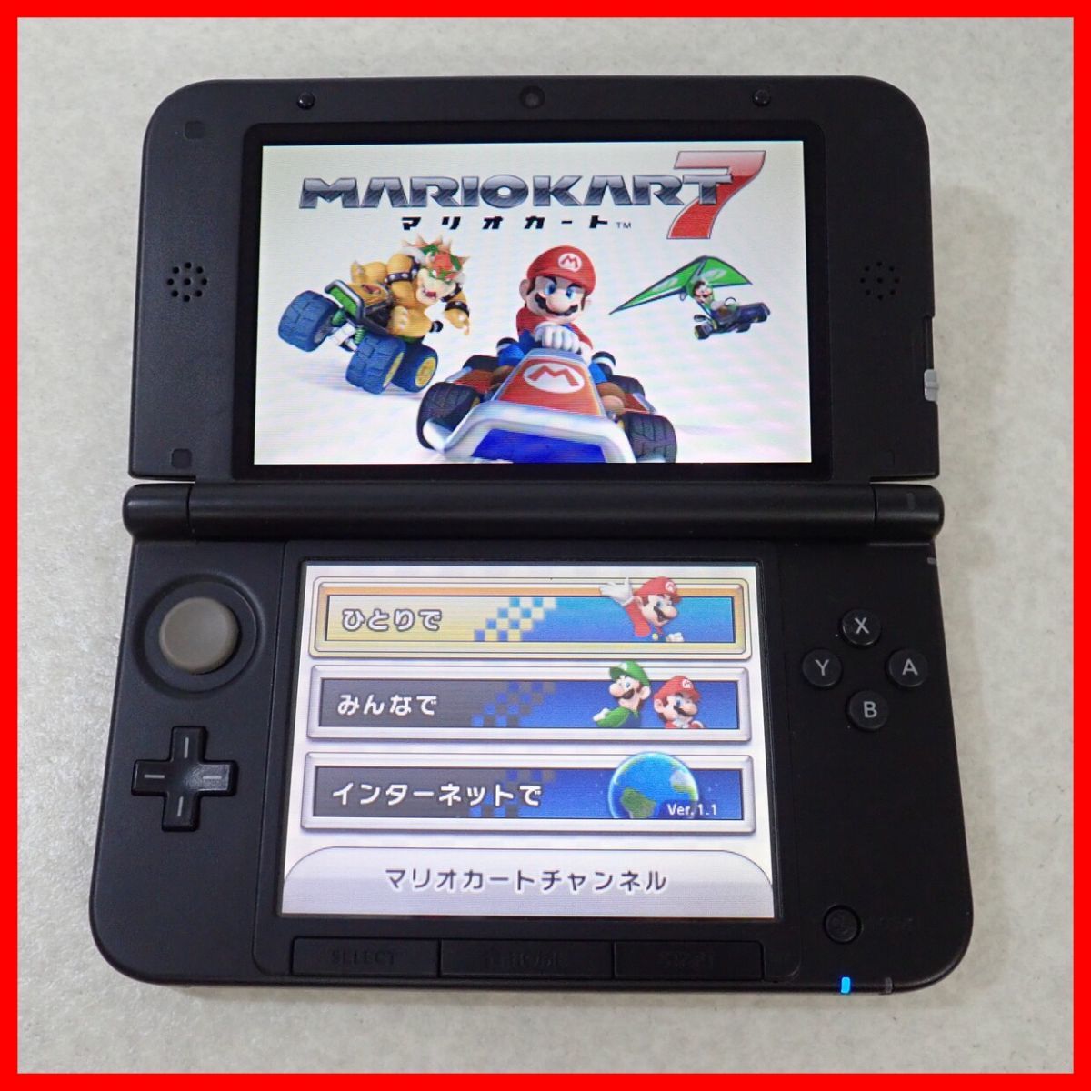 ◇動作品 ニンテンドー3DSLL ブラック 本体 + ソフト マリオカート7 等  