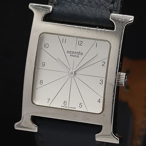 良品 正規品】エルメス 腕時計 Hウォッチ スクエア レディース 可動品