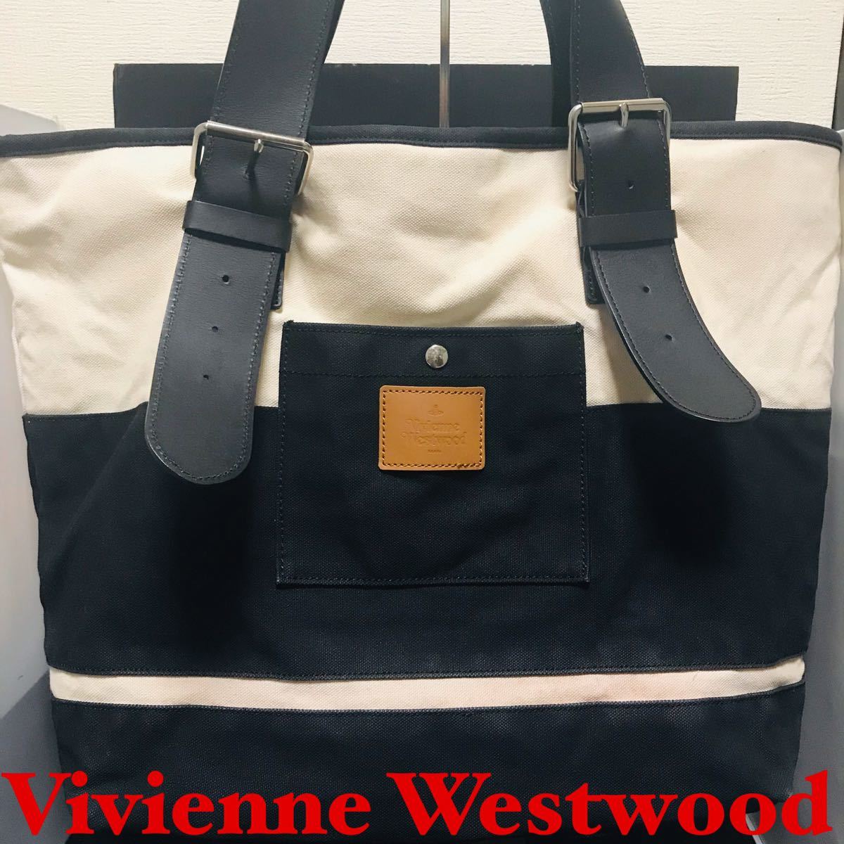 Vivienne Westwood キャンバス トートバッグ 白 黒 モノクロ 
