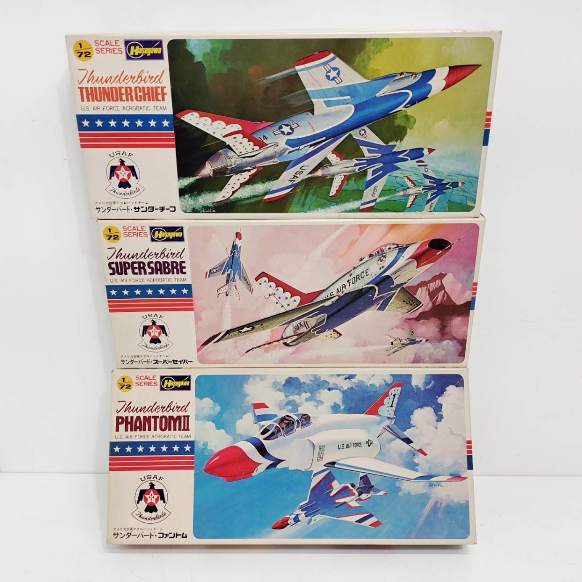 ●ハセガワ 1/72スケール プラモデル 3点セット Hasegawa FROG 未組立 サンダーチーフ スーパーセイバー ファントム M1039