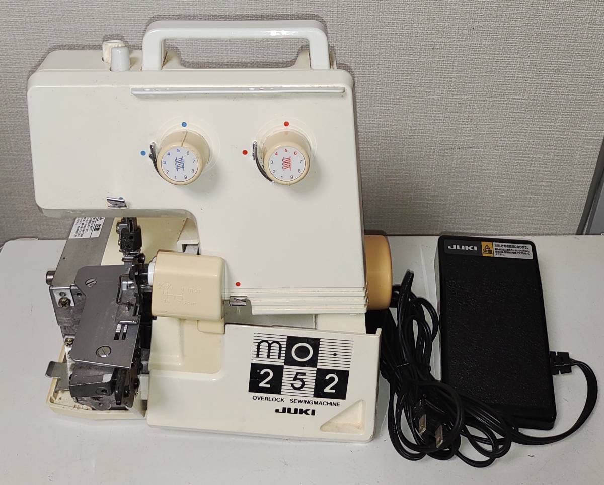 JUKI MO-252 ロックミシン 1本針2本糸オーバーロック フットコントローラー付き 動作確認済み ジャンク品