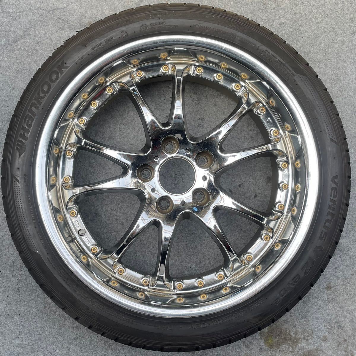 希少深リムメッキ。バリ溝。MANARAY VERTEC VR-5 VR5 18インチ×7.5J+32 