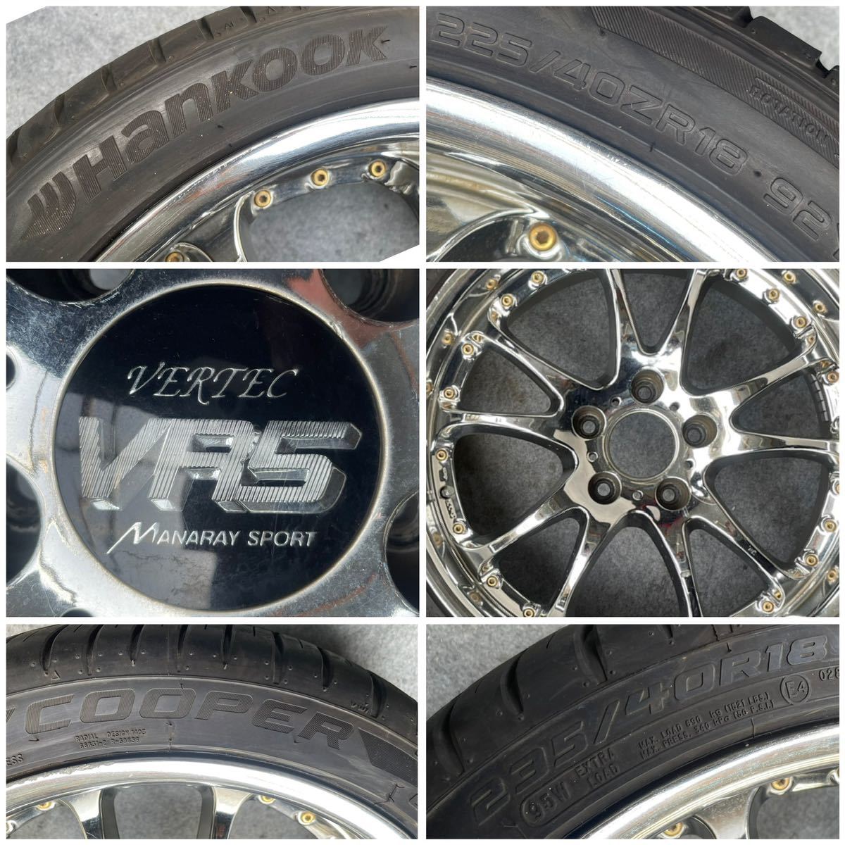 希少深リムメッキ。バリ溝。MANARAY VERTEC VR-5 VR5 18インチ×7.5J+32 