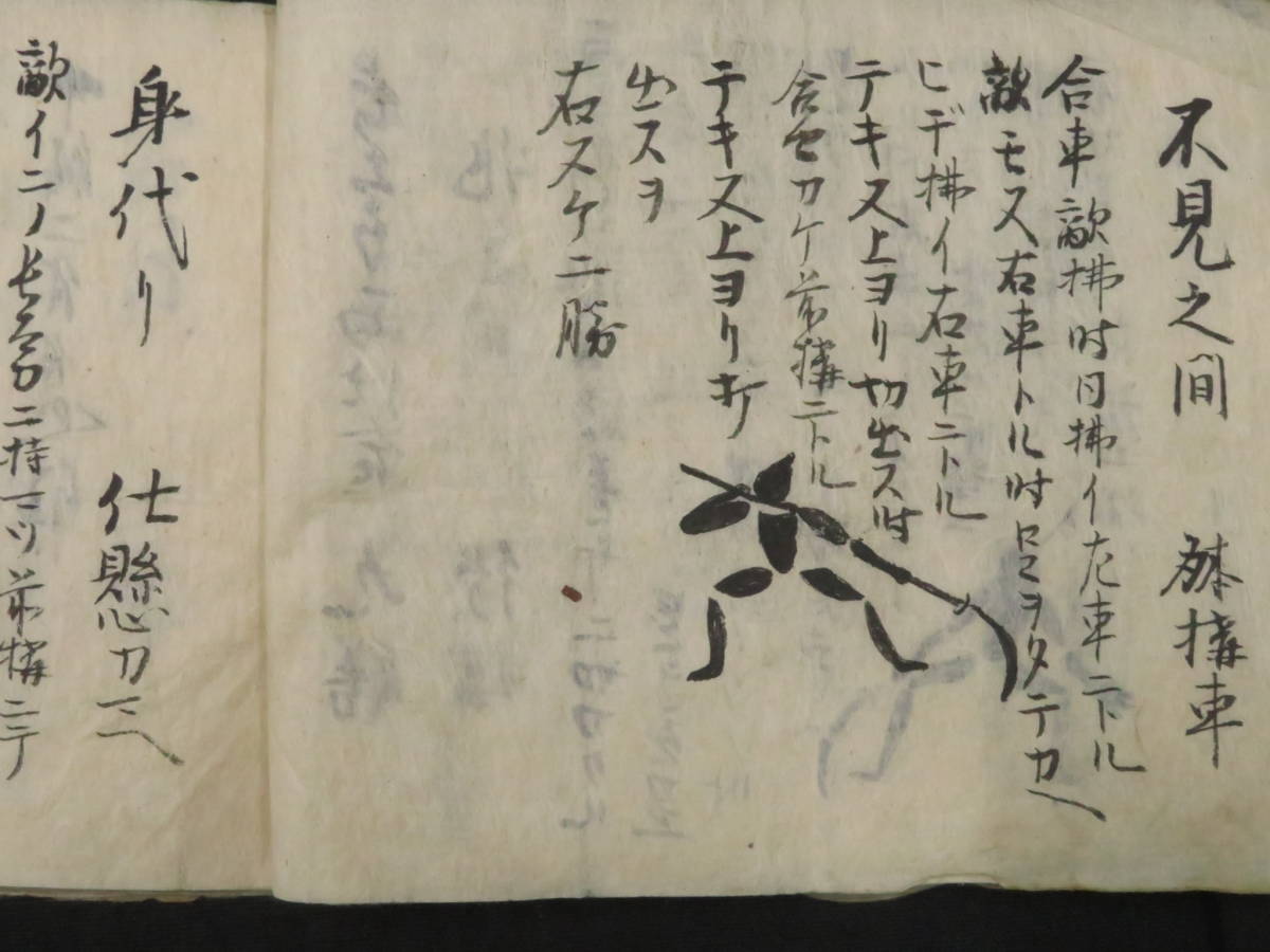絵入り 伝書 堀口源師流 薙刀 仕合 乱風 水月心 雨月 肉筆 古文書 写本