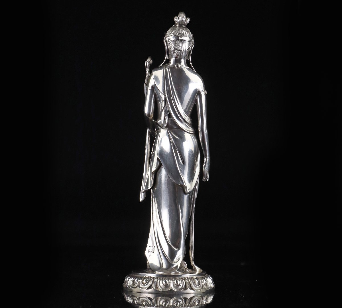 魁 高村光雲 原型 銀製 銀900 聖観音像 仏像 仏教美術 高さ24㎝ 重量