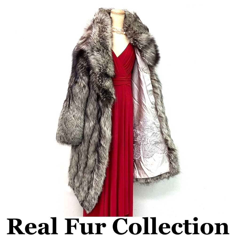 FOX 毛皮コート シルバーフォックス 本物毛皮 realfur リアルファー