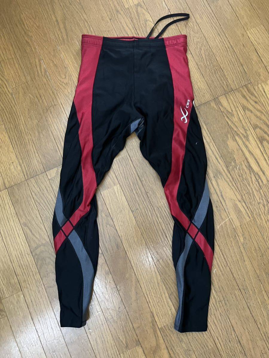 CW-X スポーツタイツ ジェネレーターモデル ロング丈 メンズ Mサイズ 黒赤