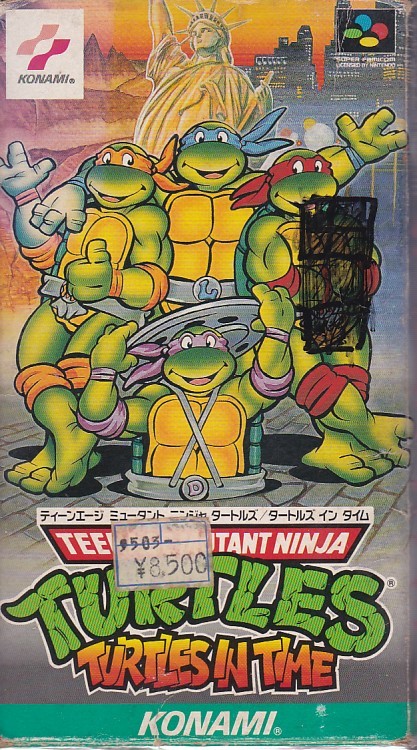 ★SFC タートルズ イン タイム (箱付、説明書なし) KONAMI 箱ボロボロ、傷み難あり