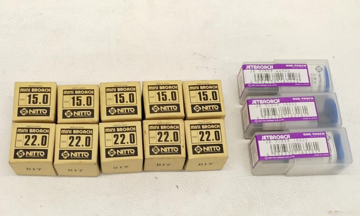 未使用】 日東工器 ミニブローチ15.0x5個 22.0x5個 ジェットブローチ 